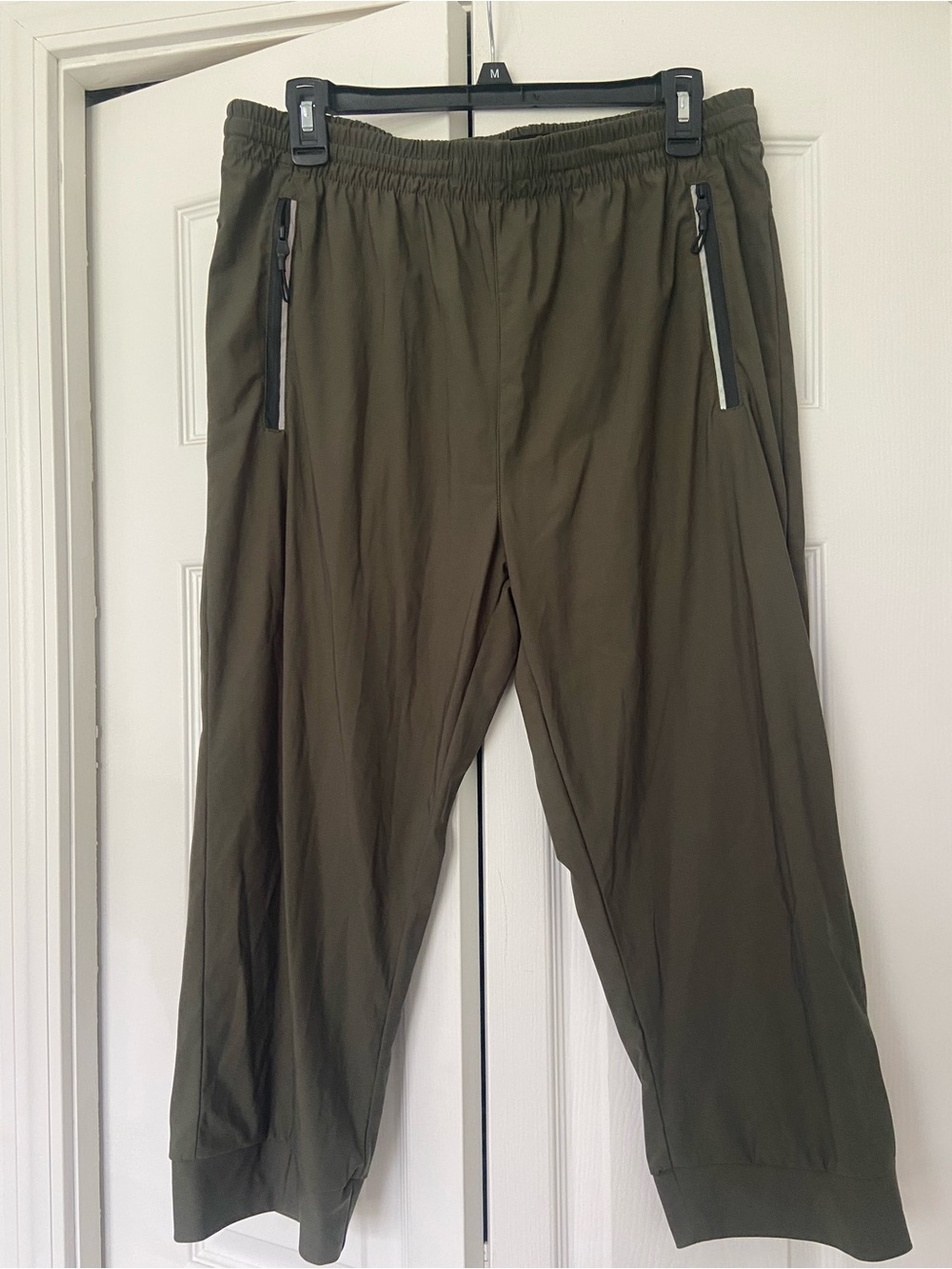 Source Unknown Olive Zip-Pocket Jogger Capris
